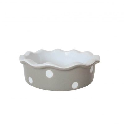 Kleine Auflaufform - Pieform - Kuchenform -beige- Dots