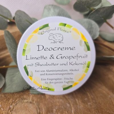 Deocreme -Limette & Grapefruit- mit Sheabutter und Kokosöl, 40 g