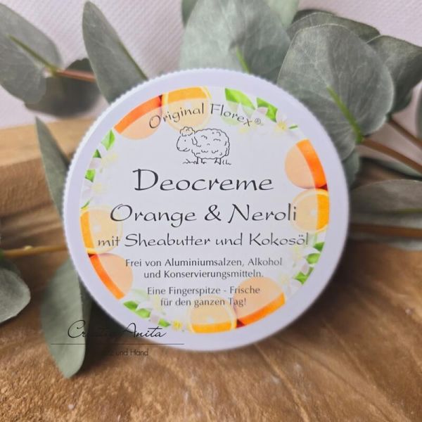 Deocreme -ORANGE & NEROLI- mit Sheabutter und Kokosöl, 40 g