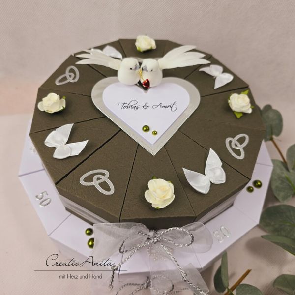 Schachteltorte zum Jubiläum - Hochzeit - 2-stöckig, Geldgeschenk